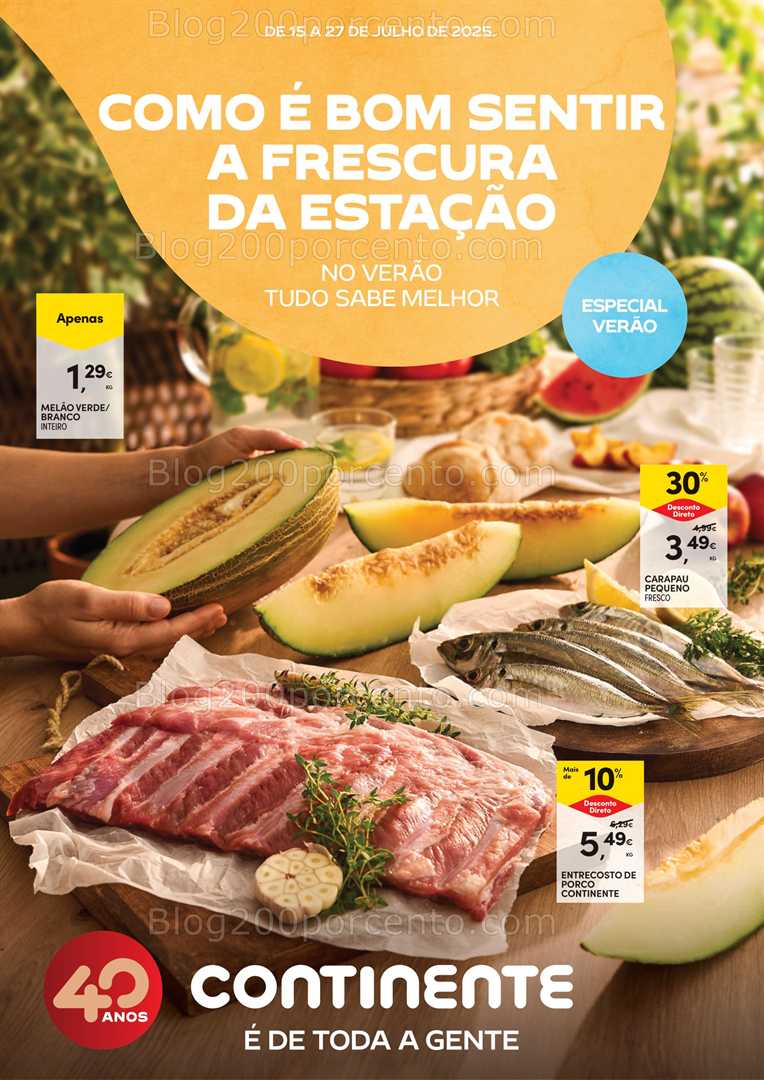 Antevisão Folheto CONTINENTE Frescos Verão Promoções de 15 a 27 julho all