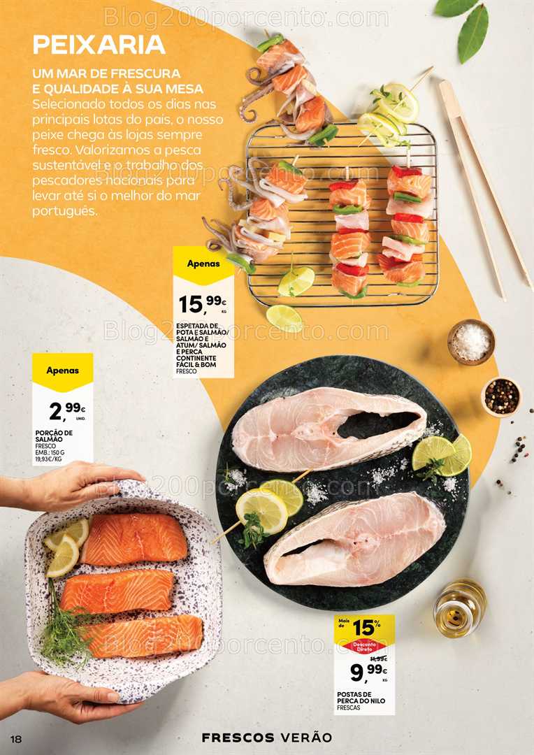 Antevisão Folheto CONTINENTE Frescos Verão Promoções de 15 a 27 julho all