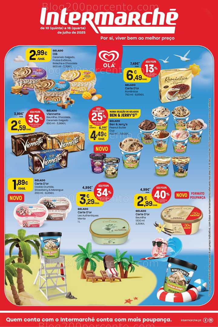 Antevisão Folheto INTERMARCHÉ Gelados Promoções 10 a 16 julho all