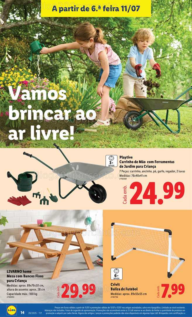 Antevisão Folheto LIDL Ar Livre Promoções de 11 a 17 julho ar livre