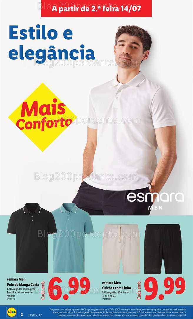 Antevisão Folheto LIDL Moda Promoções de 14 a 24 julho moda