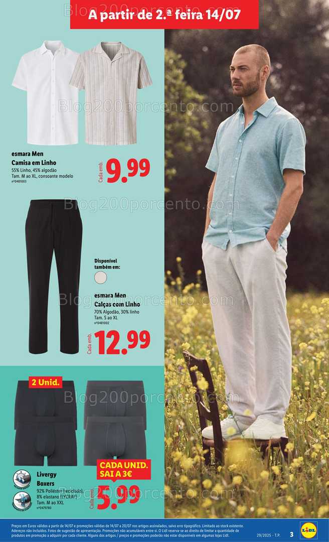 Antevisão Folheto LIDL Moda Promoções de 14 a 24 julho moda