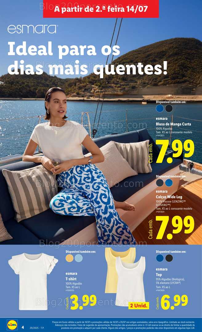 Antevisão Folheto LIDL Moda Promoções de 14 a 24 julho moda