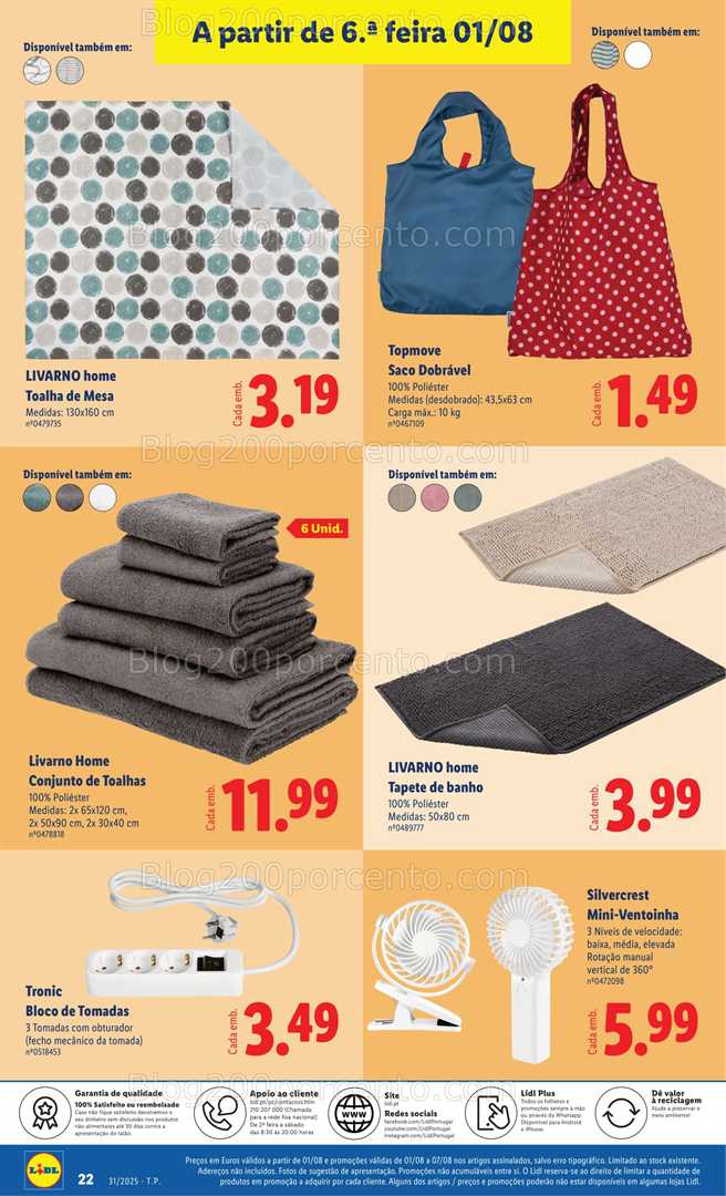 Antevisão Folheto LIDL Bazar Promoções de 28 julho a 7 agosto all