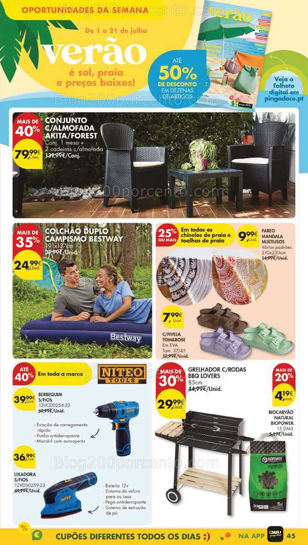 Antevisão Folheto PINGO DOCE Bazar Lojas Grandes Promoções de 8 a 14 julho bazar