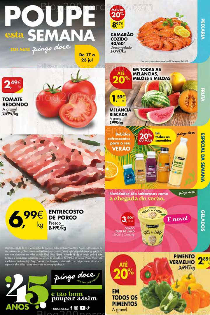 Antevisão Folheto PINGO DOCE Açores Promoções de 17 a 23 julho
