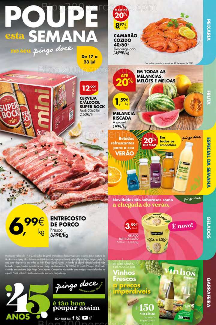 Antevisão Folheto PINGO DOCE Açores Promoções de 17 a 23 julho