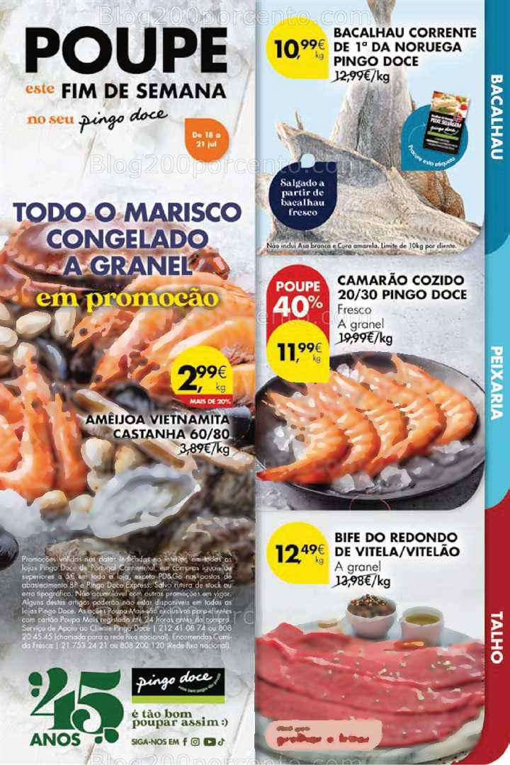 Antevisão Folheto PINGO DOCE Promoções Fim de Semana - 18 a 21 julho all