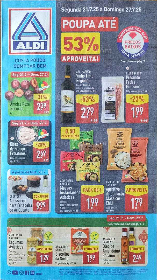 Antevisão Folheto ALDI Promoções de 21 a 27 julho all