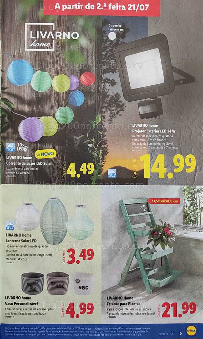 Antevisão Folheto LIDL Bazar Promoções de 21 a 31 julho all