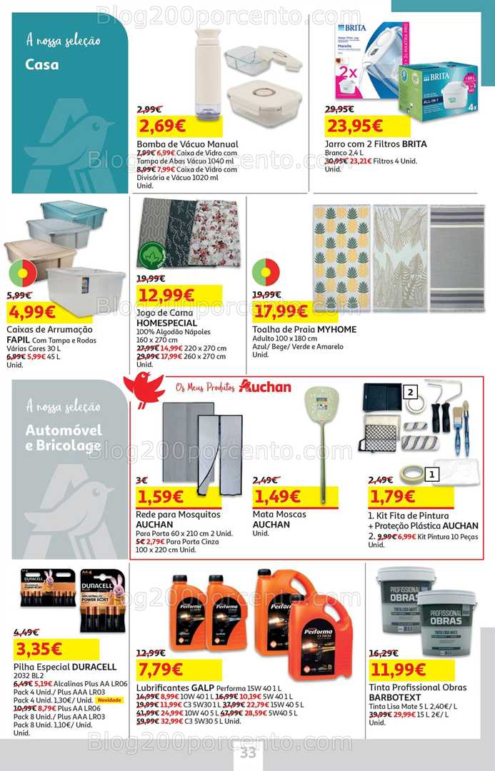 Antevisão Folheto AUCHAN Promoções de 8 a 22 julho bazar