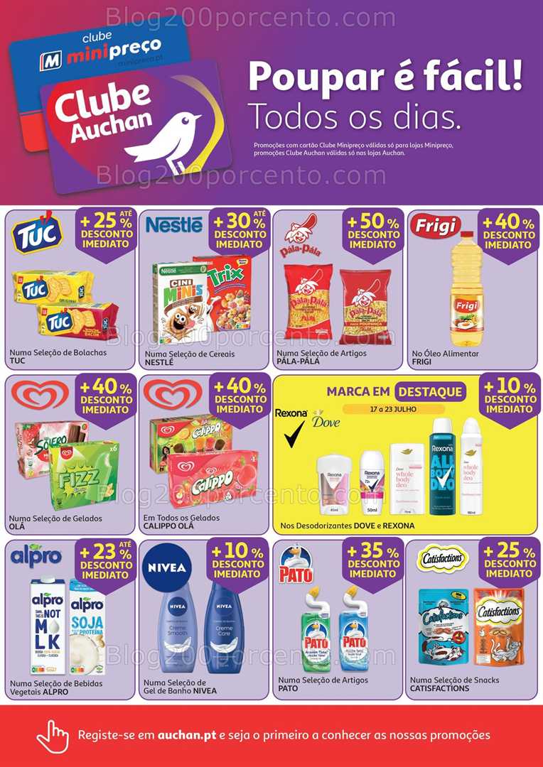 Antevisão Folheto MINIPREÇO - AUCHAN Promoções de 17 a 23 julho all