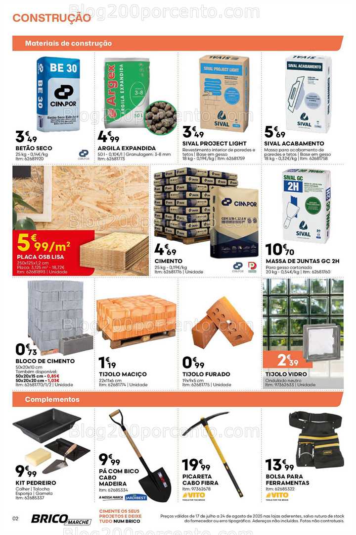 Antevisão Folheto BRICOMARCHÉ Promoções de 17 julho a 24 agosto