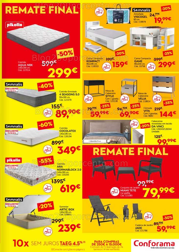 Antevisão Folheto CONFORAMA Remate Final Promoções de 17 a 30 julho