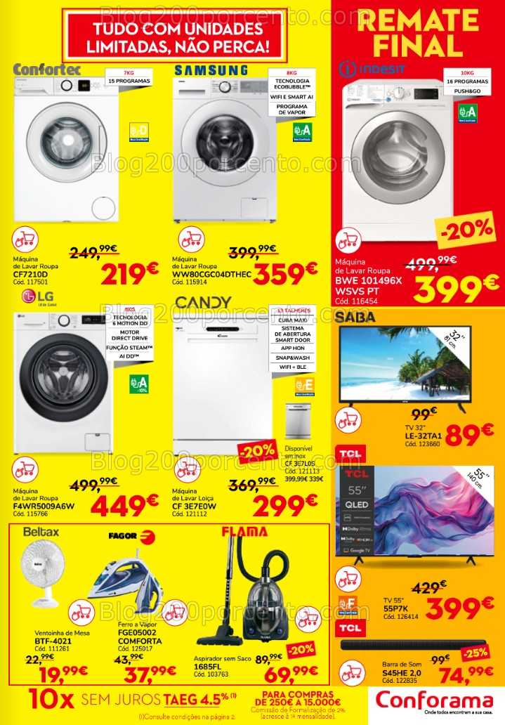 Antevisão Folheto CONFORAMA Remate Final Promoções de 17 a 30 julho