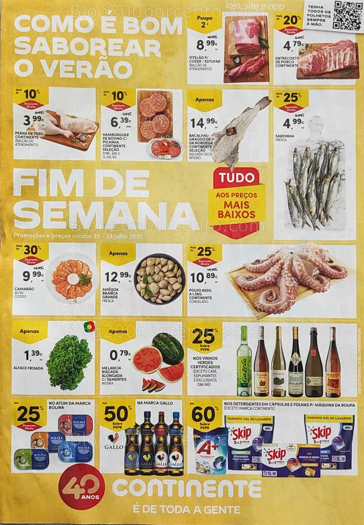 Antevisão Folheto CONTINENTE Promoções Fim de Semana - 25 a 28 julho all