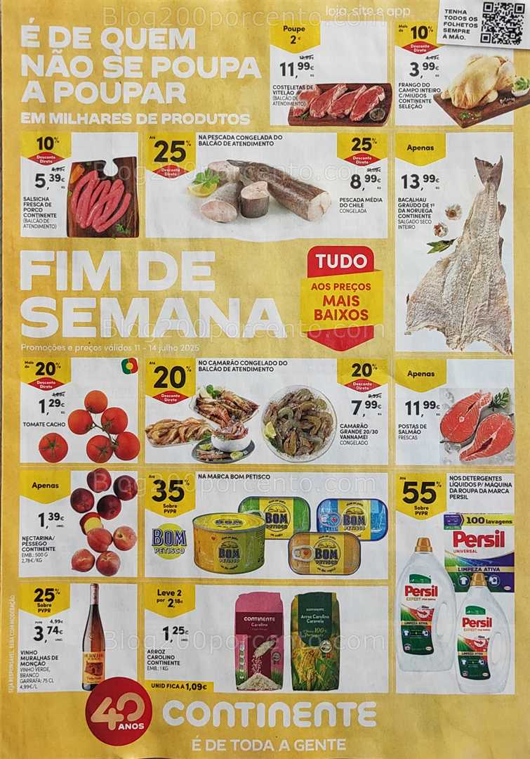 Antevisão Folheto CONTINENTE Promoções Fim de Semana - 11 a 14 julho