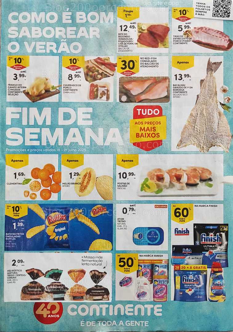 Antevisão Folheto CONTINENTE Promoções Fim de Semana - 18 a 21 julho all
