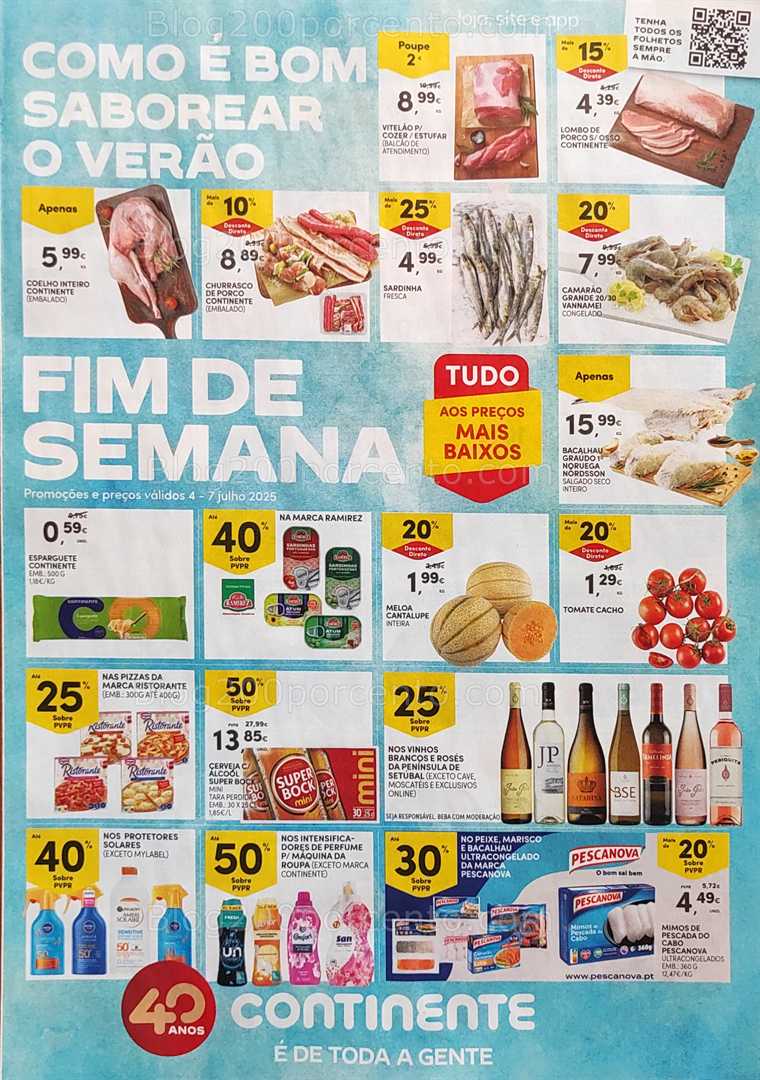Antevisão Folheto CONTINENTE Promoções Fim de Semana - 4 a 7 julho all