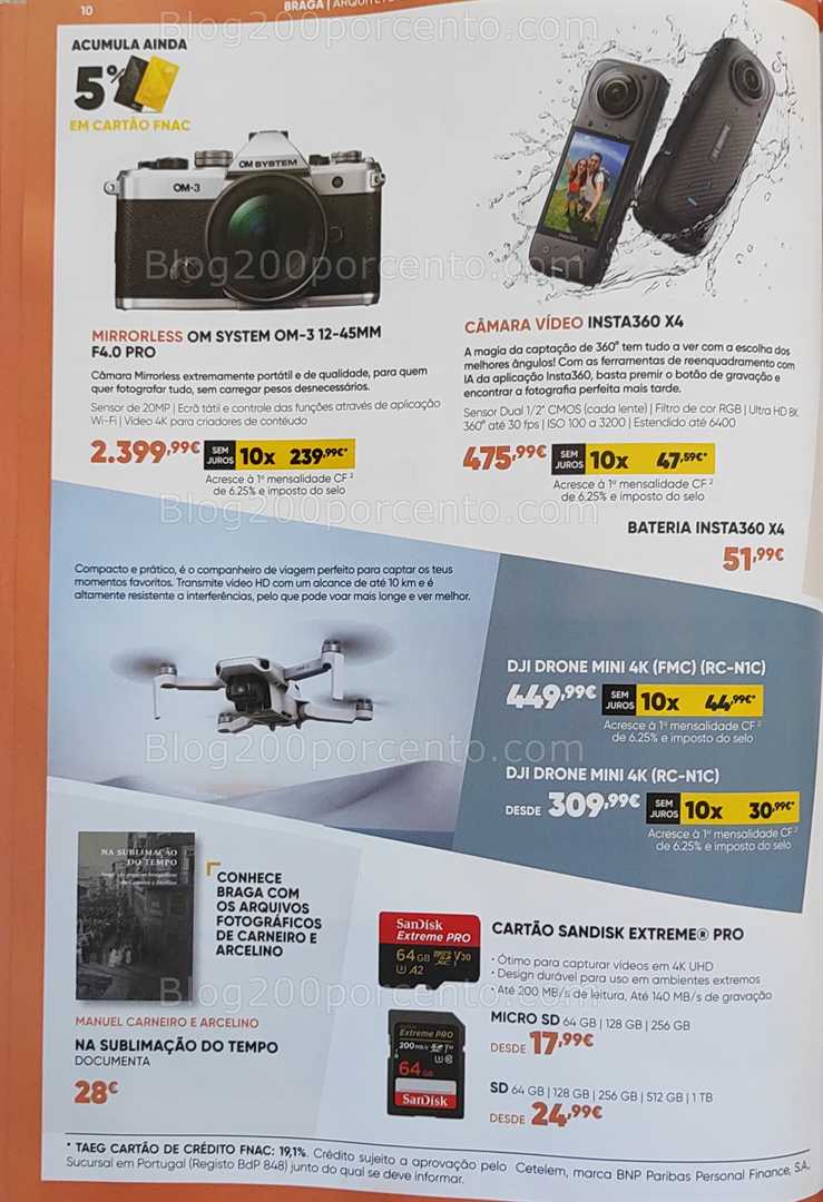 Antevisão Folheto FNAC Fotografia Promoções até 31 agosto