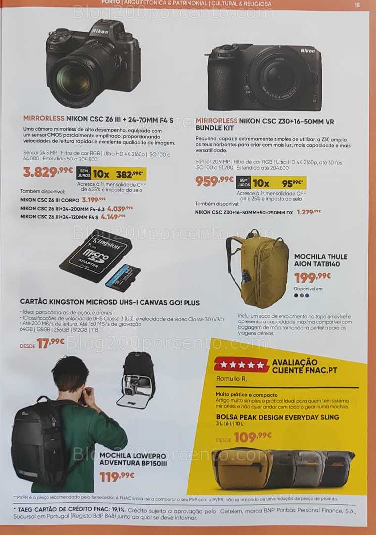 Antevisão Folheto FNAC Fotografia Promoções até 31 agosto