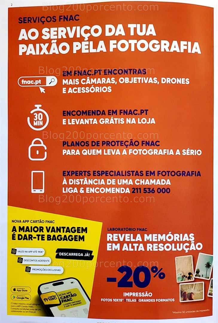 Antevisão Folheto FNAC Fotografia Promoções até 31 agosto
