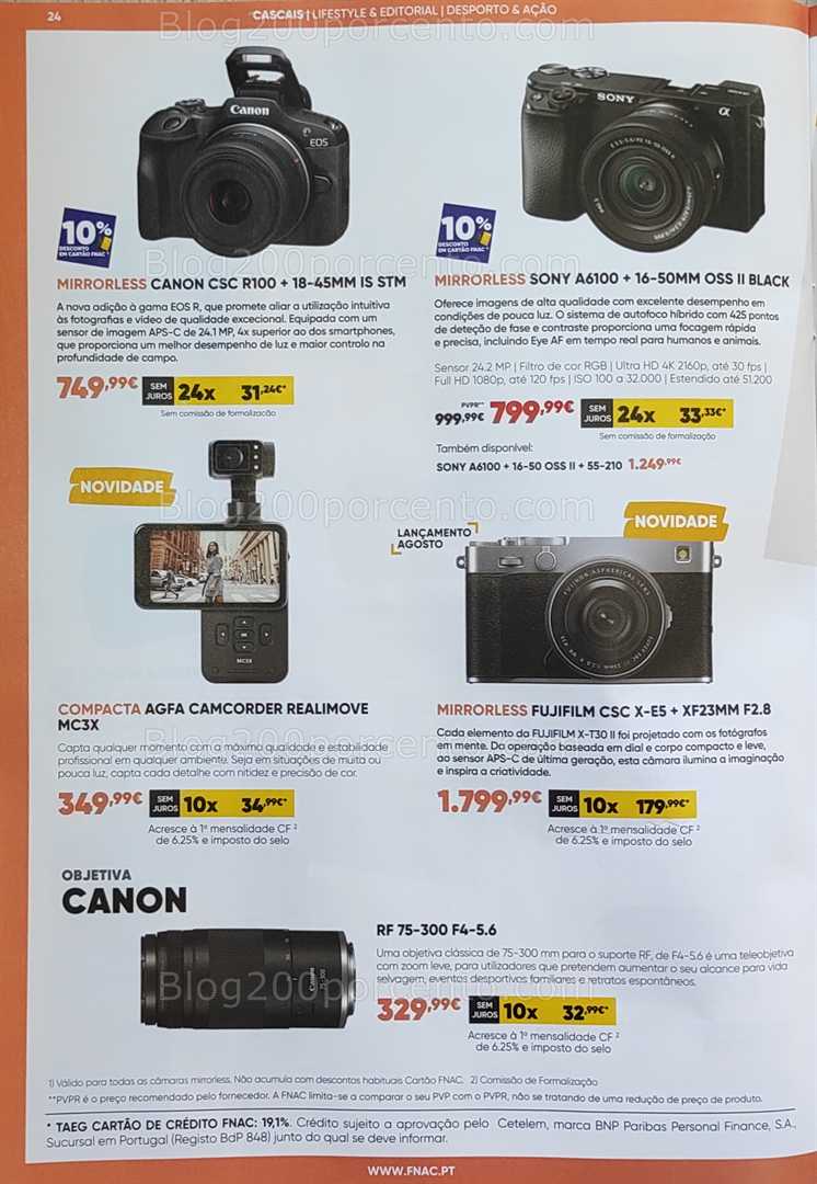 Antevisão Folheto FNAC Fotografia Promoções até 31 agosto