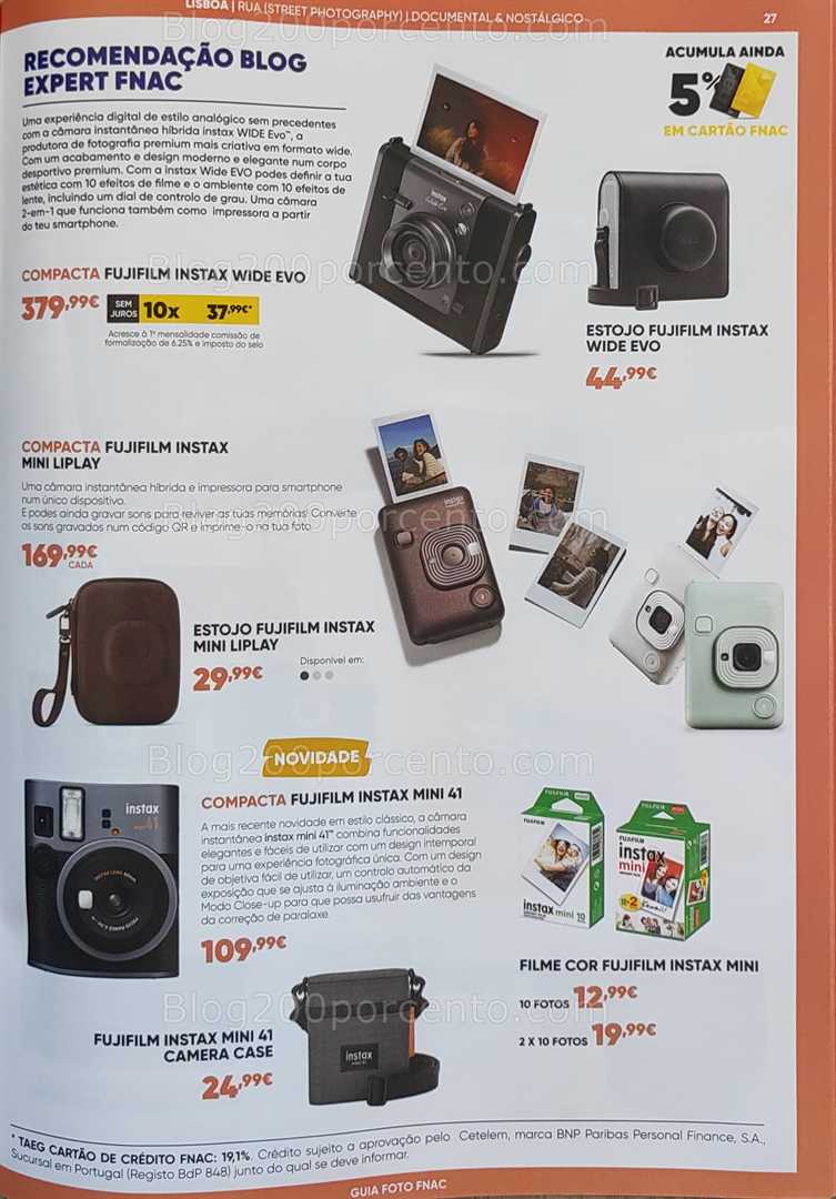 Antevisão Folheto FNAC Fotografia Promoções até 31 agosto