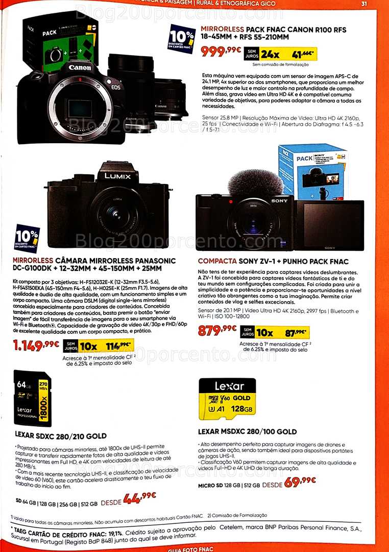 Antevisão Folheto FNAC Fotografia Promoções até 31 agosto