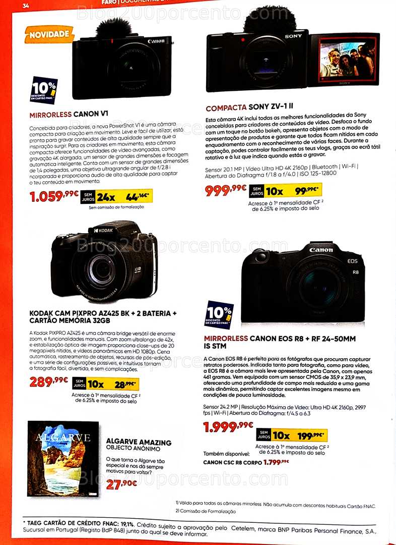 Antevisão Folheto FNAC Fotografia Promoções até 31 agosto