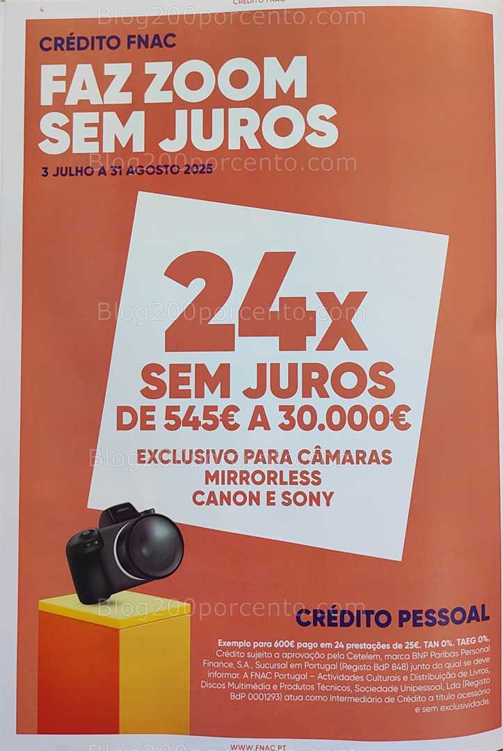 Antevisão Folheto FNAC Fotografia Promoções até 31 agosto