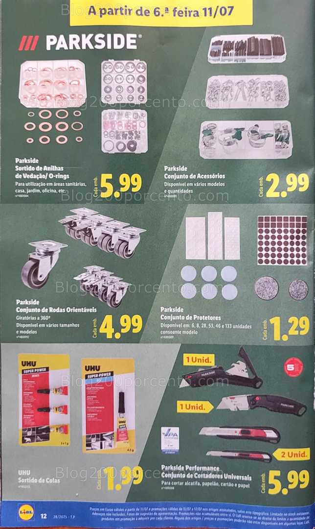 Antevisão Folheto LIDL Bazar Promoções 11 a 17 julho ferramentas