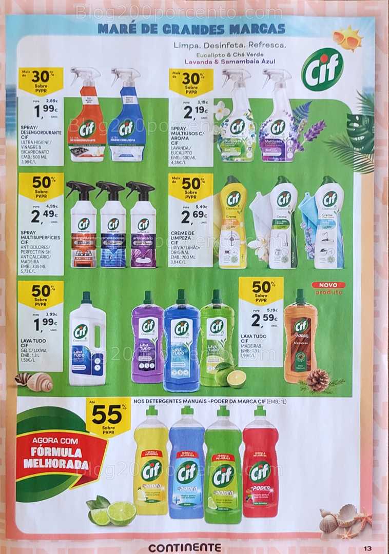 Antevisão Folheto CONTINENTE Grandes Marcas Verão Promoções de 15 a 27 julho all