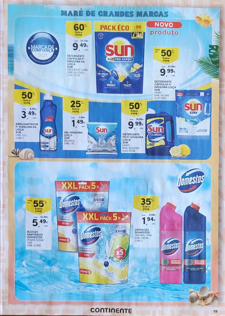 Antevisão Folheto CONTINENTE Grandes Marcas Verão Promoções de 15 a 27 julho all