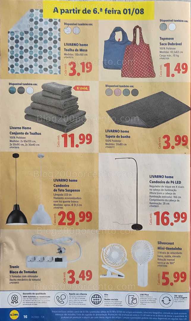 Antevisão Folheto LIDL Bazar Promoções 28 julho a 7 agosto all