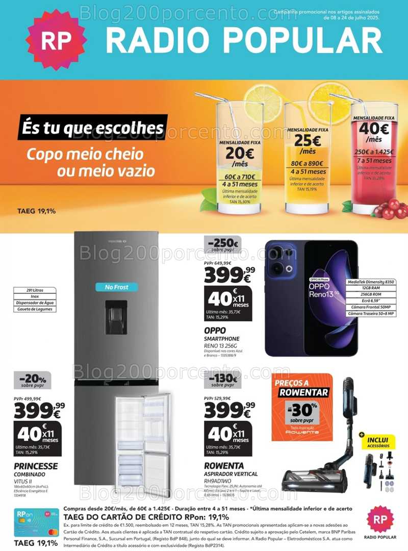 Antevisão Folheto RADIO POPULAR Promoções de 8 a 24 julho all