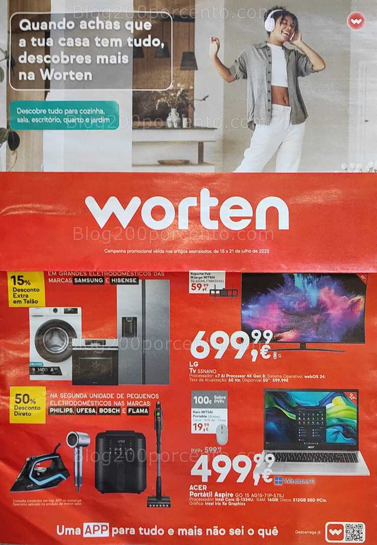 Antevisão Folheto WORTEN Promoções de 15 a 21 julho