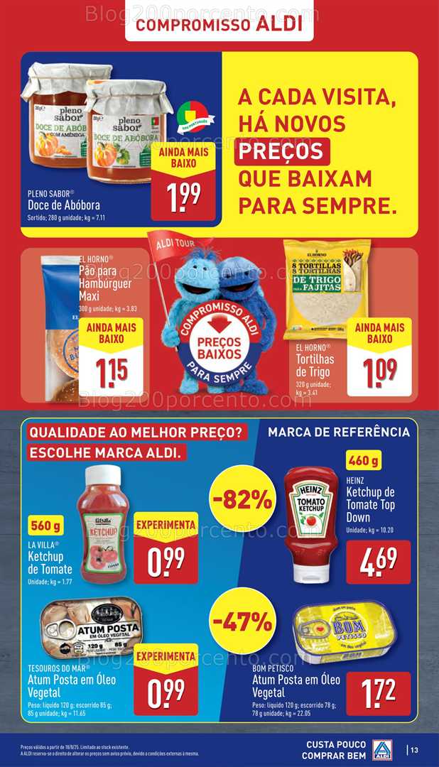 Antevisão Folheto ALDI Promoções de 18 a 24 agosto, na página 14, encontra: alimentação, mercearia, promoções, bebidas, conservas