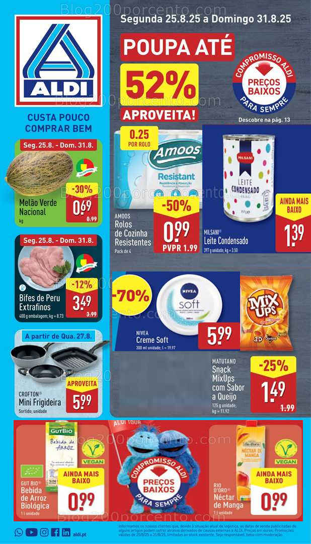 Antevisão Folheto ALDI Promoções de 25 a 31 agosto