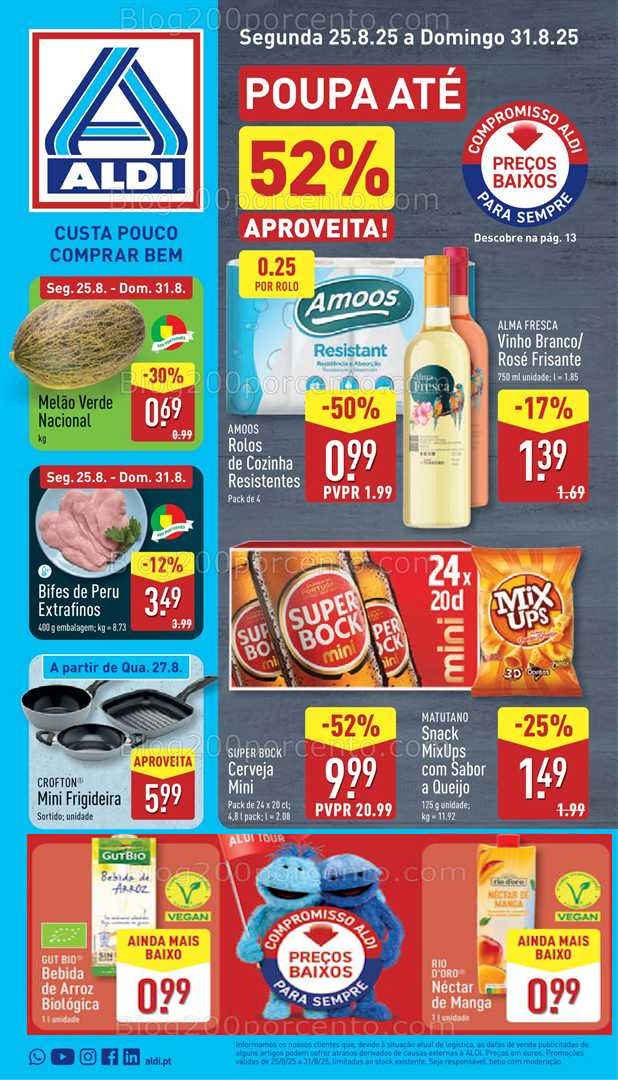 Antevisão Folheto ALDI Promoções de 25 a 31 agosto