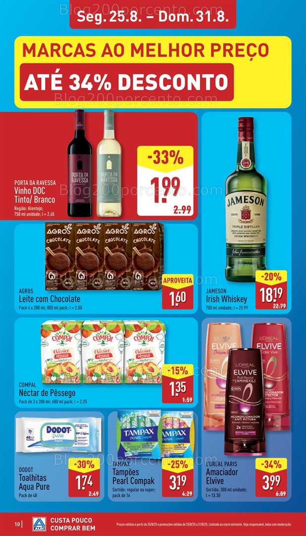 Antevisão Folheto ALDI Promoções de 25 a 31 agosto