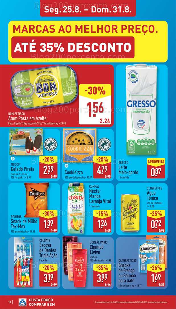 Antevisão Folheto ALDI Promoções de 25 a 31 agosto