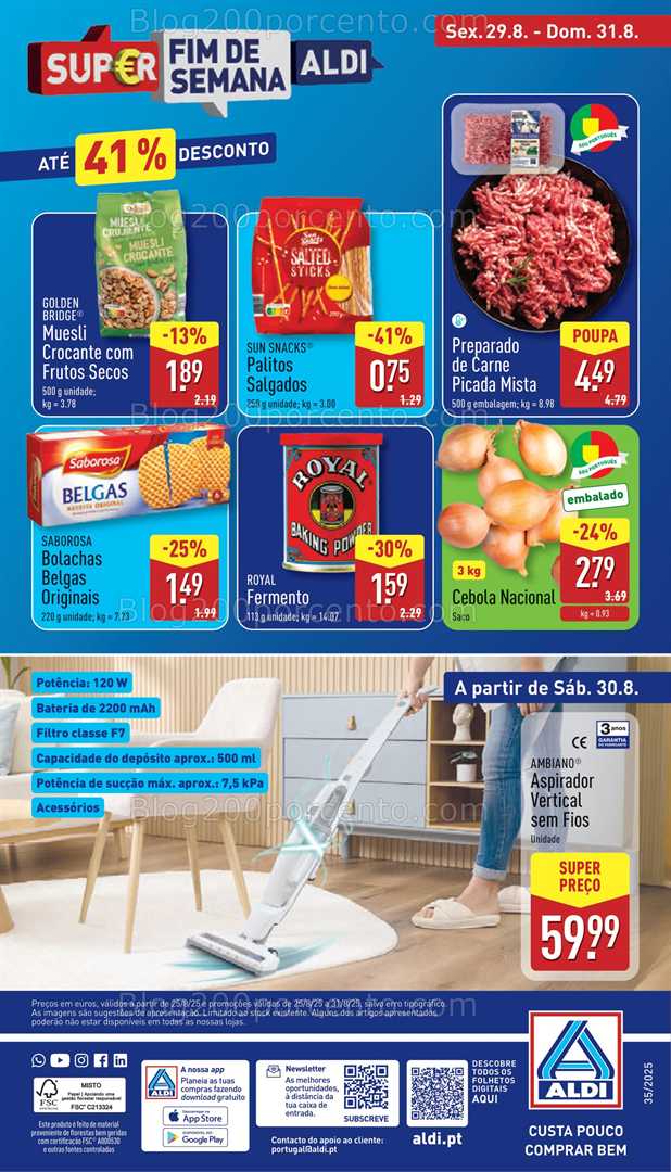Antevisão Folheto ALDI Promoções de 25 a 31 agosto