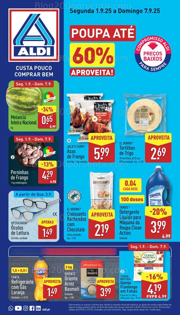 Antevisão Folheto ALDI Promoções de 1 a 7 setembro