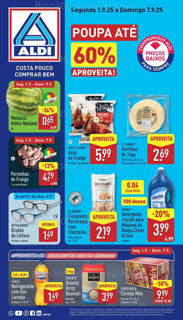 Antevisão Folheto ALDI Promoções de 1 a 7 setembro