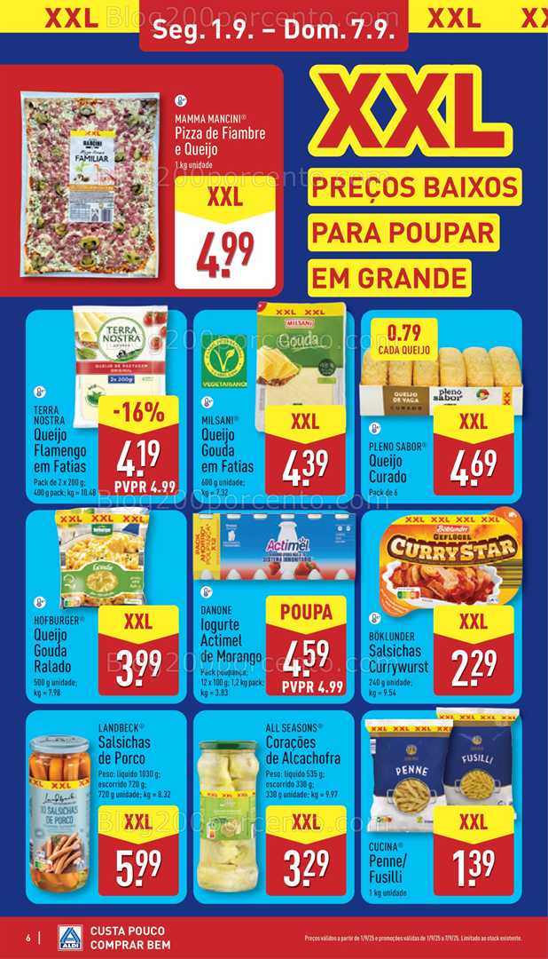 Antevisão Folheto ALDI XXL Promoções de 1 a 7 setembro