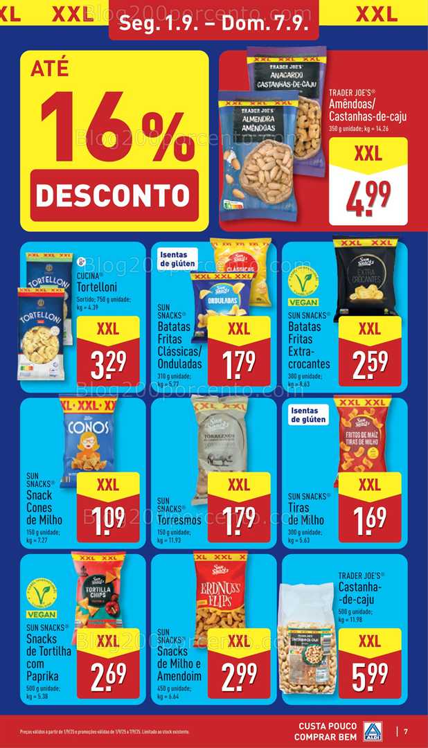 Antevisão Folheto ALDI XXL Promoções de 1 a 7 setembro