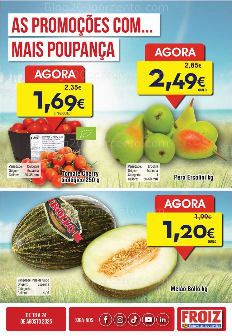 Antevisão Folheto FROIZ Promoções de 18 a 24 agosto
