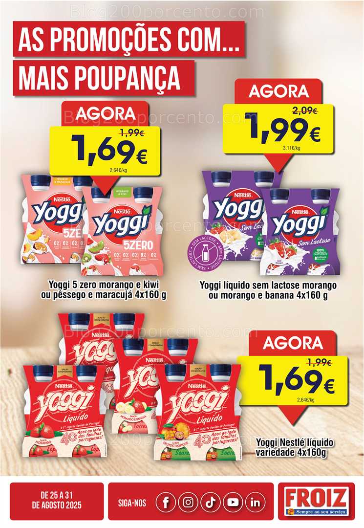 Antevisão Folheto FROIZ Promoções de 25 a 31 agosto