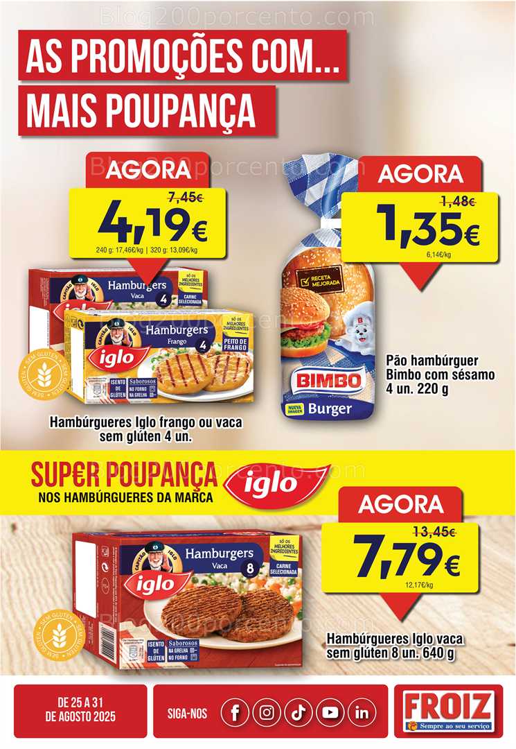 Antevisão Folheto FROIZ Promoções de 25 a 31 agosto